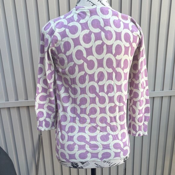 Vintage Coach 100% Cotton Purple and White Monogram C Logo Sweater Top - Picture 9 of 9